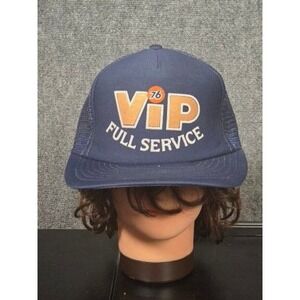 Vintage Sportcap 76 VIP Full Service Trucker Hat Navy‎ Blue Snapback Mesh Cap